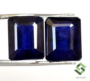 10x8 mm Natural Blue Sapphire Octagon Cut Pair 13.72 CTS Loose Gemstones GF - Picture 1 of 6