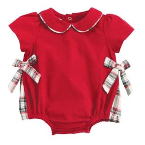 Mud Pie klassisch Weihnachten Tartan rot Cord Blase 0-3M 3-6M 6-9M - Bild 1 von 1