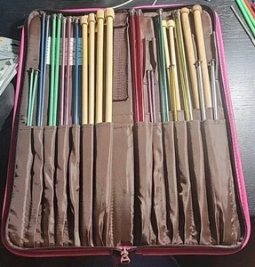 Lot of Knitting Needles + Carrying Case~13 plus pairs various sizes, other tools - Picture 1 of 11