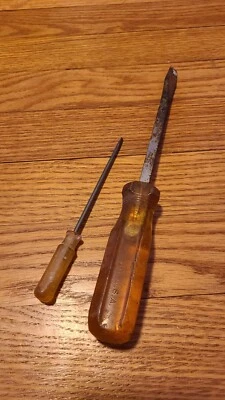 Vintage USA Made Control Screwdriver Flathead Blade 1R5 518 w/ Smaller Version - Image 1 of 4