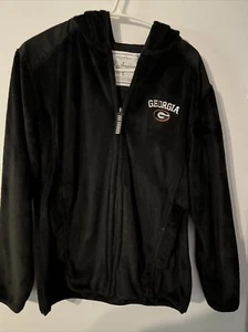 J. America Vanity Georgia Bulldogs UGA SMALL Black Hoodie Jacket Zip Ladies EUC - Picture 1 of 6