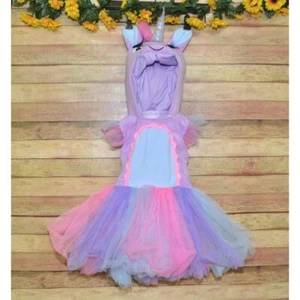 Girls XS Unicorn Costume 1 Piece Easy On Pastel Colorful Dress Up Trick or Treat - Picture 1 of 9