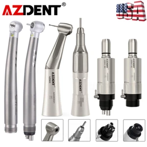 AZDENT Dental Low Speed/E-generator LED High Speed Handpiece Kit 2/4Hole USA - Picture 1 of 62