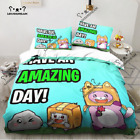 Kids Lankybox 3D Duvet Cover Pillowcase Single Double King 3Pcs Bedding Set Gift