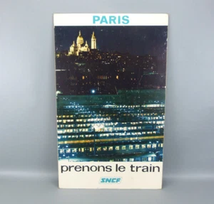 Publicité SNCF d'époque, Tourisme "PARIS", 1970, 30X40 cm, Train, beg. - Picture 1 of 3