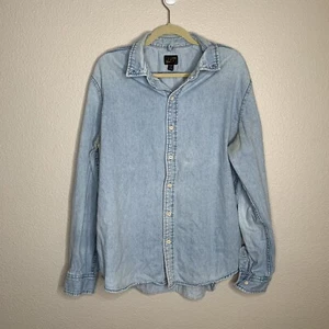 CPO URBAN OUTFITTERS XL Denim Button Down Long Sleeve Men's Light Wash - Picture 1 of 6