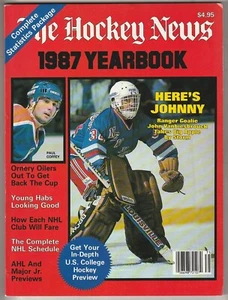 1987 The Hockey News Yearbook Magazine---Rangers John Vanbiesbrouck - Picture 1 of 2