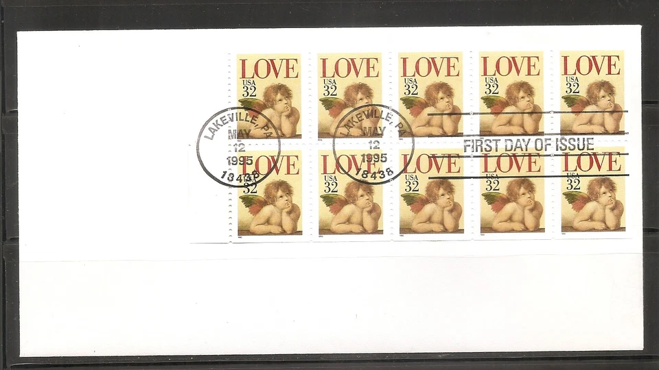 US SC # 2959a Love. Booklet Pane FDC. No Cachet - Image 1 of 1