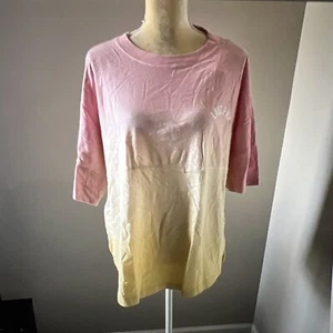 Victoria Secret PINK Women’s Logo Varsity Crew T-Shirt Light  Ombre Large* - Picture 1 of 5