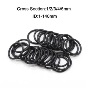 NBR Nitrile Rubber O Rings Oil Resist Seal Cross Section 1/2/3/4/5mm  ID 1-140mm - Picture 1 of 12