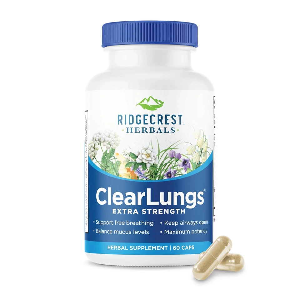 Ridgecrest Herbals ClearLungs Extra Strength 60 Vegetarian Capsules