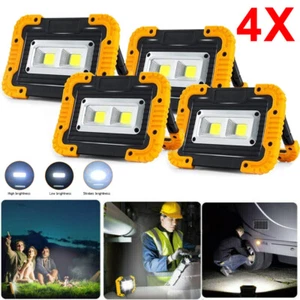 4X Rechargeable COB LED Work Light Spotlight Floodlight Camping Torch Emergency - Picture 1 of 12