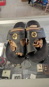 Gucci Black GG Marmont Thong Sandal Size EU 45 WOMENS - Picture 1 of 6