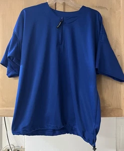 Easton 1/4 Zip Blue Vented Short Sleeve Baseball Jersey Shirt Size XL - Picture 1 of 7