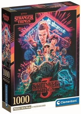NUEVO Rompecabezas Clementoni 1000 Piezas Alta Calidad Stranger Things, Temporada 3 Foto 1 de 2