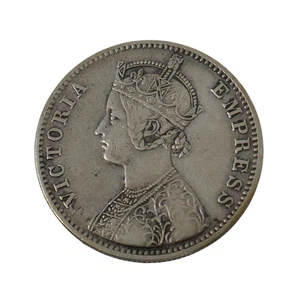 British India 1892 Silver 1 Rupee Victoria Silver Coin - Picture 1 of 4