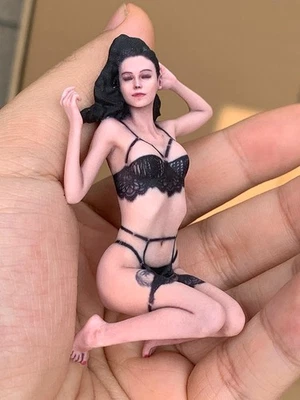 Mini Figura de Anime de Encaje Negro 1/18 Muñeca Escena Accesorios Juguetes Ajuste Modelo de Coche Foto 1 de 4