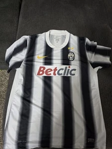 Nike Juventus 2011-2012 Home Soccer Jersey Football Stripe Sz L White black - Picture 1 of 6