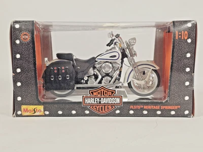 Maitso • Harley Davidson 1999 FLSTS Heritage Springer • Blanco 1/10 • Nuevo en caja Foto 1 de 4