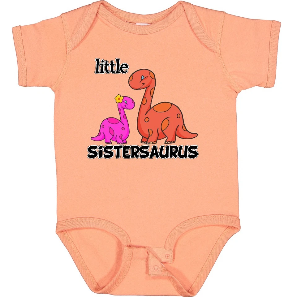 Inktastic Little Sistersaurus Baby Bodysuit Sister Dinosaur Cute One-piece - Image 1 of 1