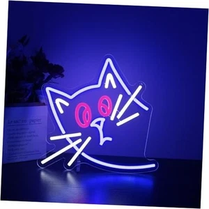 Cat Neon Sign - Cat Neon Signs for Wall Decor LED Light Signs for Man Blue Cat - Picture 1 of 8