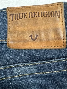 Pantalones de mezclilla ajustados relajados True Religion para hombre Rocco 38X34 azul botón mosca hechos en EE. UU. - Imagen 1 de 24
