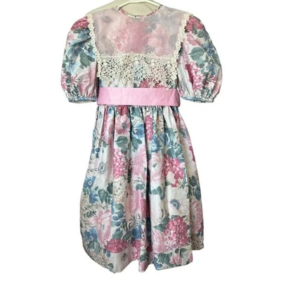 Nicole Dorissa International Pink Cottagecore Floral Garden Party Dress Girls 10 - Image 1 of 4