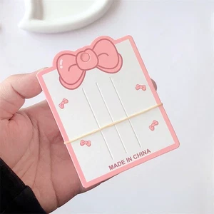 50pcs Pink Bow Display Cards For Hair Claw Clip Paper Card Headdress Card Hair^Q - Picture 1 of 6