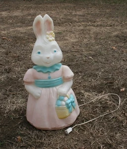 Vintage 26" Carolina Enterprizes Lichtschnur Blasform Ostern HASE Garten Dekor - Bild 1 von 8