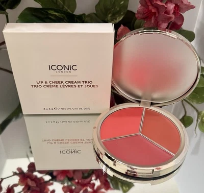 ICONIC LONDON Lip and Cheek Cream Trio 0.10 oz Brand New In Box AUTHENTIC Blush - Image 1 of 2
