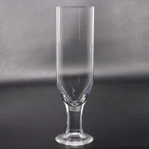 Bohemian Pilsner Glass 9" Heavy Hand Blown Czechoslovakia Vintage Mid Century - Picture 1 of 3