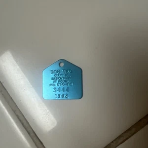 Vintage Hundeführerschein Steuermarke Saskatoon blau - Bild 1 von 2