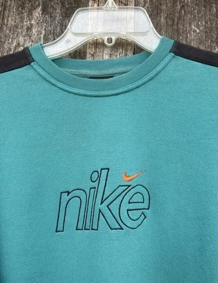 Vintage Y2K Nike Black Tag Mini Swoosh Ribbed Sweatshirt Youth XL (18-20) Skater - Image 1 of 3