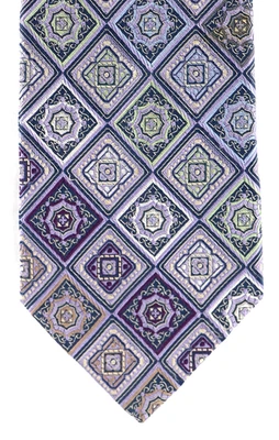 Corbata Carlo Palazzi Studio 100 % seda ornamentada geométrica foulard XL 63 x 3,75 Foto 1 de 3