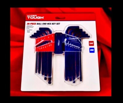 26pc Ball End Hex Key Set:Hyper Tough,Heavy-Duty, SAE/METRIC, Black Oxide Finish - Image 1 of 4