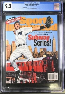 Quiosco Derek Jeter Sports Illustrated 23 de octubre de 2000 CGC 9,2 variante Yankees Foto 1 de 2