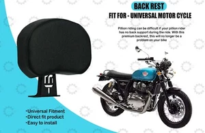 Fit For Universal Motorcycle "Black Backrest With Pad" - Picture 1 of 5