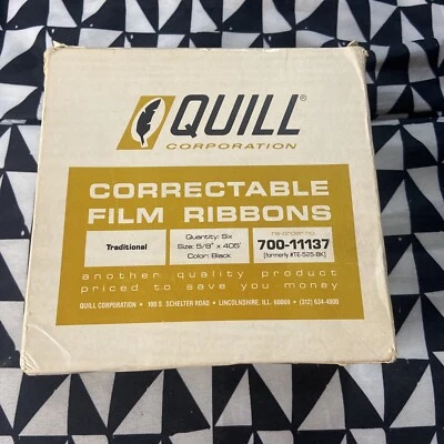 Vintage Quill Lot Box of 6 Correctable Film Ribbons New  Hy-yield  New Old Stock - Image 1 of 4