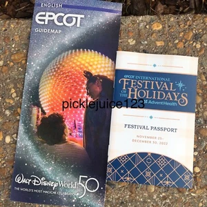 Disney Parks Epcot Festival delle Festività 2022 Passaporto e Mappa Guida - Foto 1 di 2