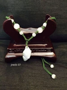 NUEVO Elegante Collar Ajustable Hecho a Mano Damas Oriental Chino Pez de la Suerte Jade - Imagen 1 de 7