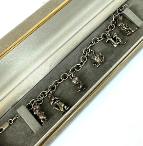 Looney Rare 1990 Warner Brothers Bros 925 Sterling Silver 6 Charm Bracelet Bugs - Picture 1 of 11