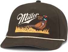American Needle Miller High Life Canvas Cappy Beer Rope Hat Green Authentic New