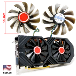 Full Set GPU Fans 95mm XFX 580 590 Vega 56 64 CF1010U12S | US Seller, Fast Ship! - Picture 1 of 4