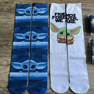 NWT Lot of 4 pair Star Wars Mandalorian Baby Yoda Crew Socks Shoe Size 6-12 NEW! - Picture 1 of 4