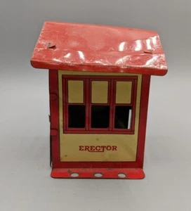 Vintage Gilbert Erector Blech rot gelb Spielzeug Haus Schuppen Bauset Teil 3" Höhe - Bild 1 von 9