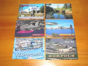 Menge 6 Postkarten Norfolk Virginia Waterside Harbor Park Nauticus usw. AK - Bild 1 von 9