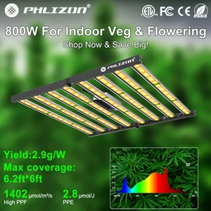 800W LED Pflanzenlampe Vollspektrum mit Samsung Dioden, dimmbar für Hydrokultur  - Bild 1 von 31
