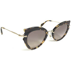 Miu Miu Sunglasses SMU 05S VIF-3D0 Gold Brown Tortoise Cat Eye with Brown Lenses