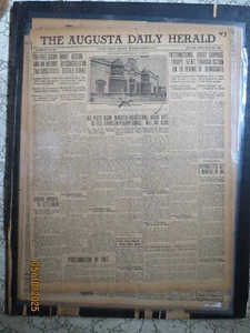 Titanic Newspaper History MAJOR ARCHIE BUTT TO SAIL ALONE AUGUSTA GA NP - Picture 1 of 1