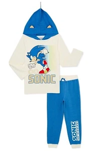 Boys Sonic the Hedgehog Outfit Costume Hoodie T Shirt Pants Set 4 5 6 7 8 10 NWT - Picture 1 of 5